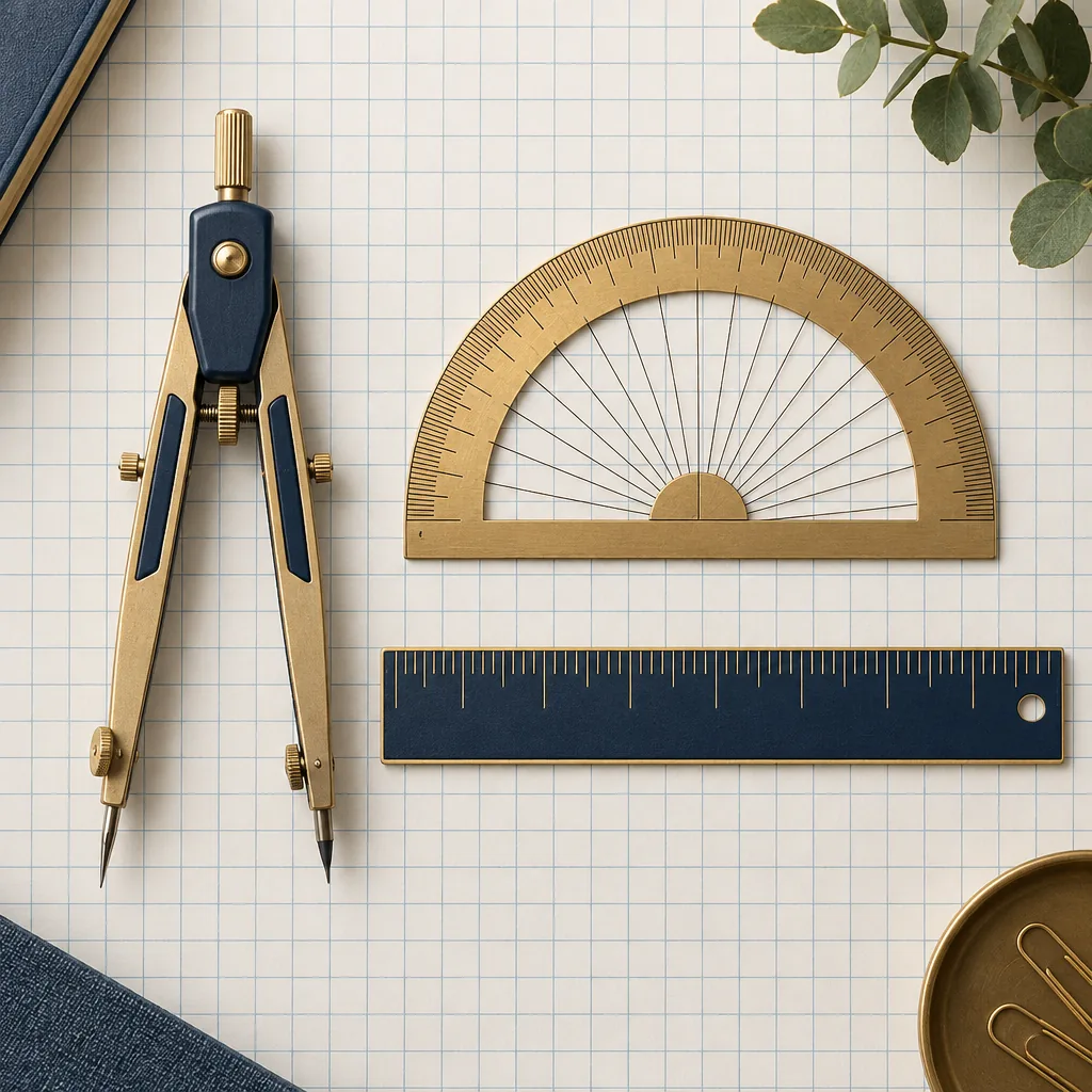 Decorative illustration of geometric shapes and numbers representing maths study